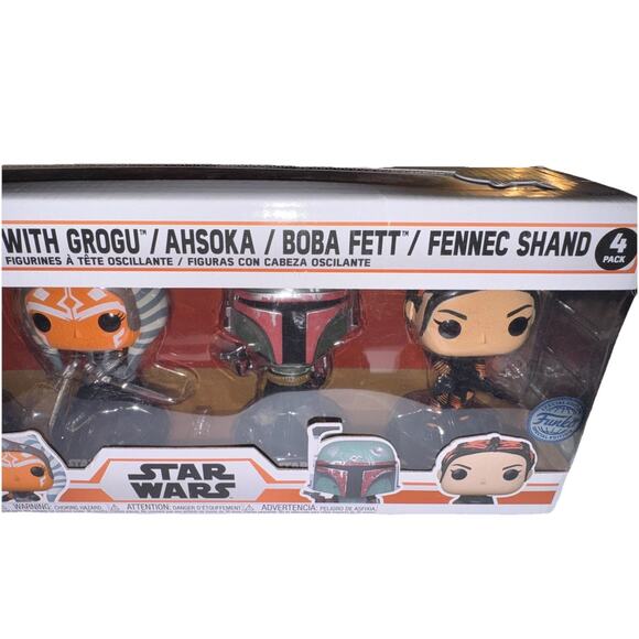 Funko POP! Star Wars - The Mandalorian Ahsoka Boba Fett Fennec 4-Pack Exclusive - Picture 5 of 13